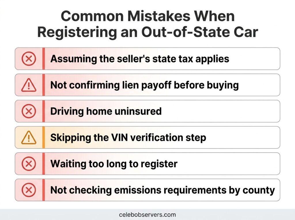 Common Mistakes When Registering an Out-of-State Car