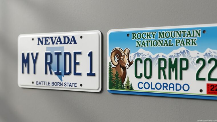 Side-by-side comparison of a personalized license plate and a specialty license plate design